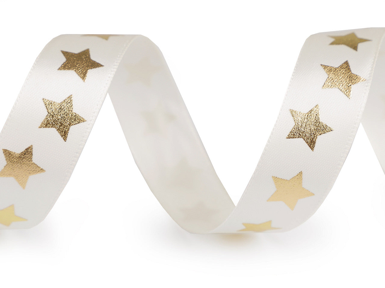 Ruban satiné de Noël, Étoiles, largeur 20 mm