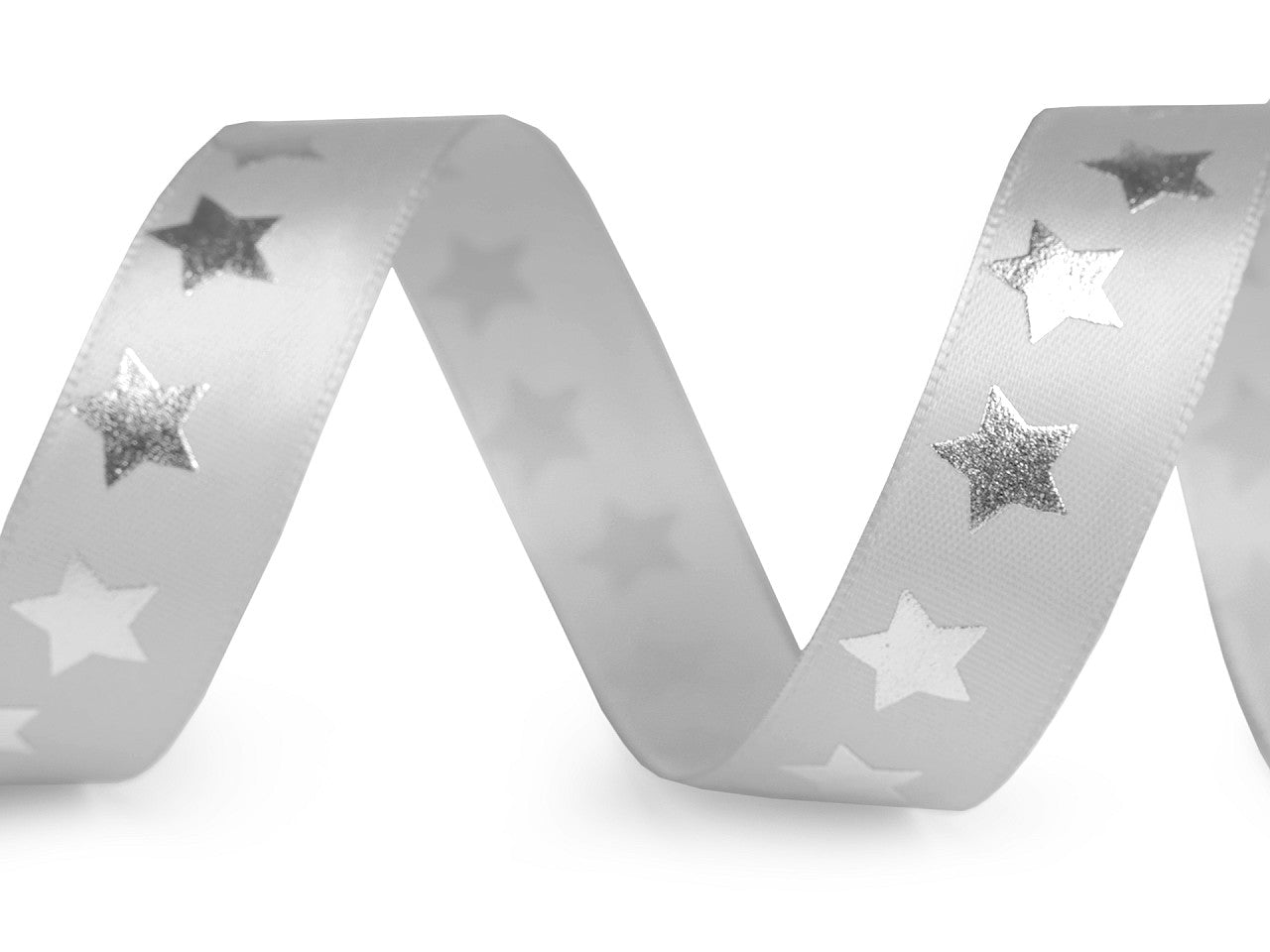 Ruban satiné de Noël, Étoiles, largeur 20 mm