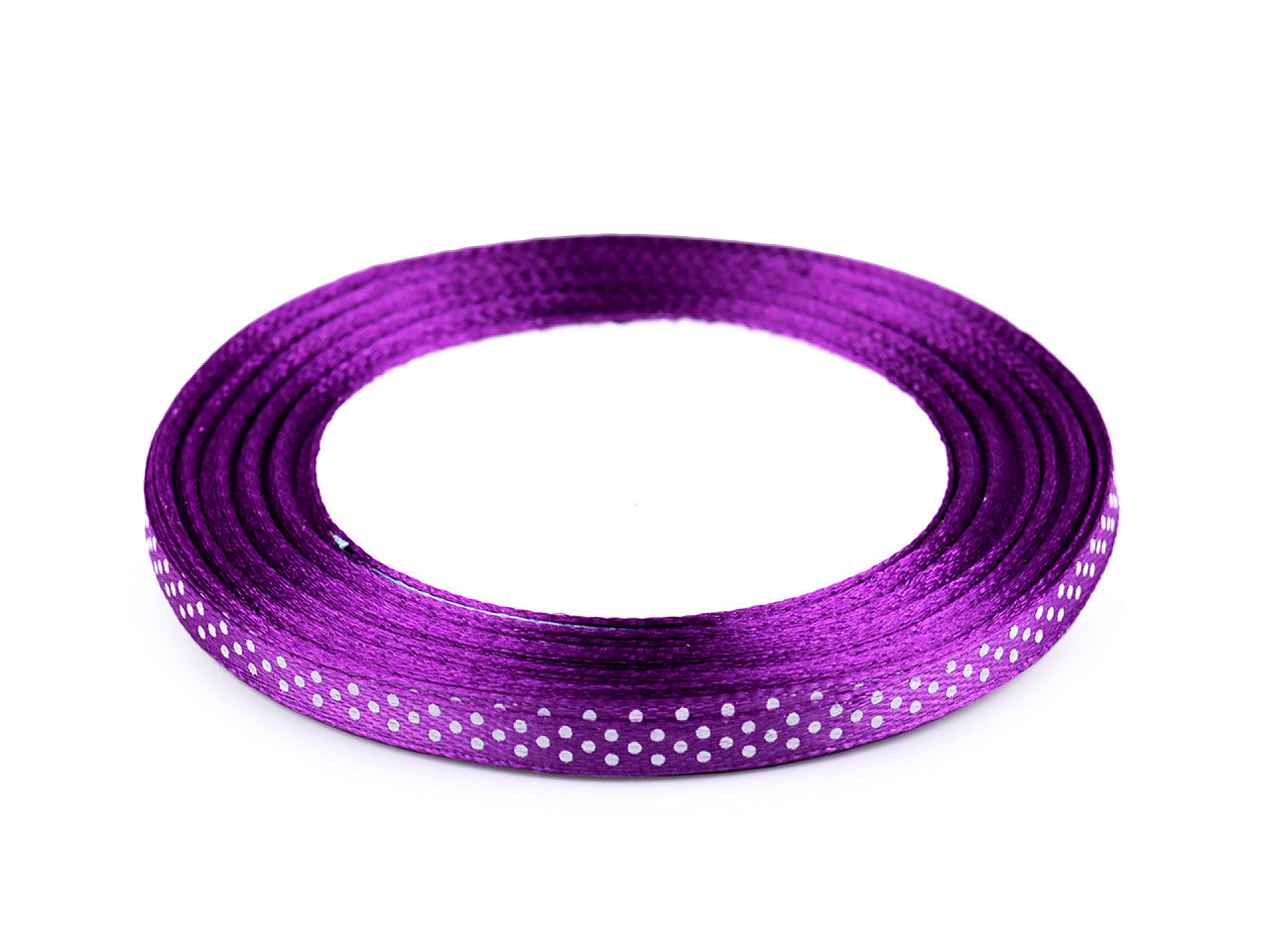 Ruban satiné à pois, largeur 6 mm