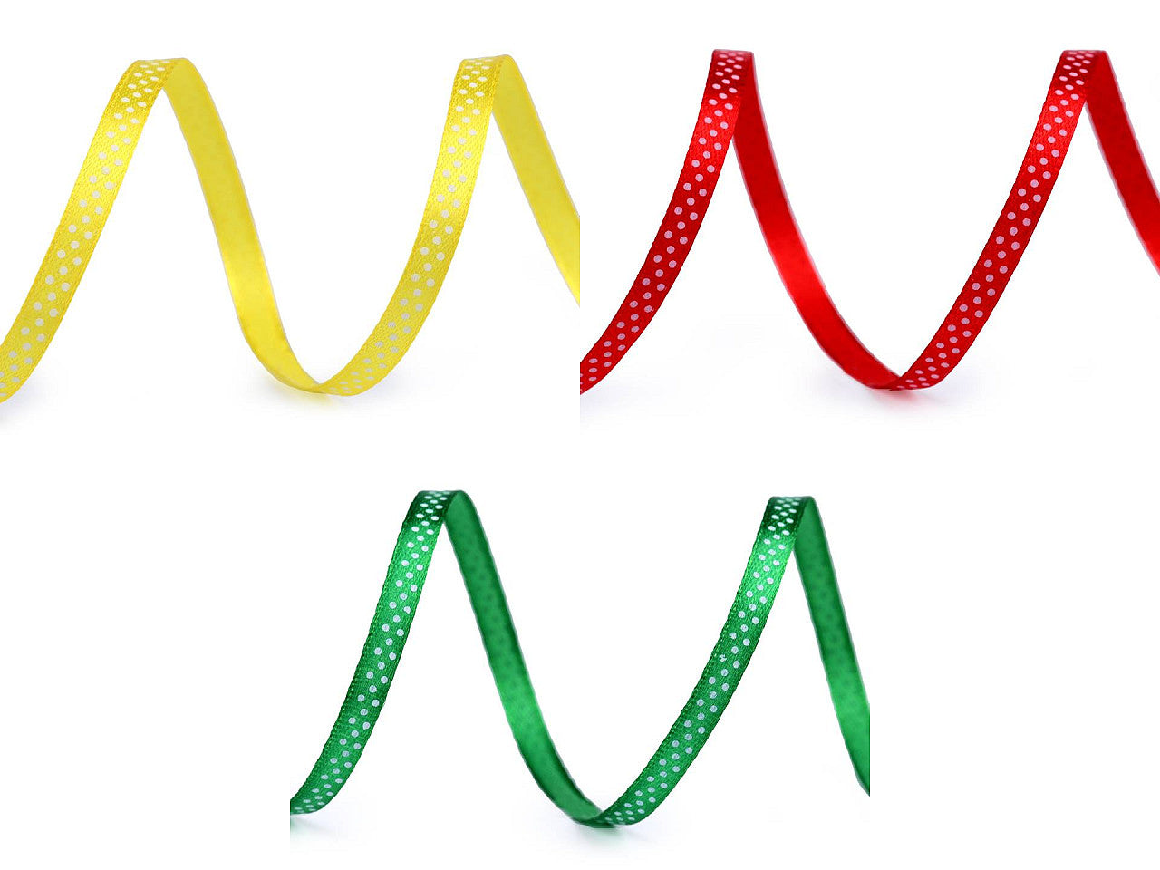 Ruban satiné à pois, largeur 6 mm