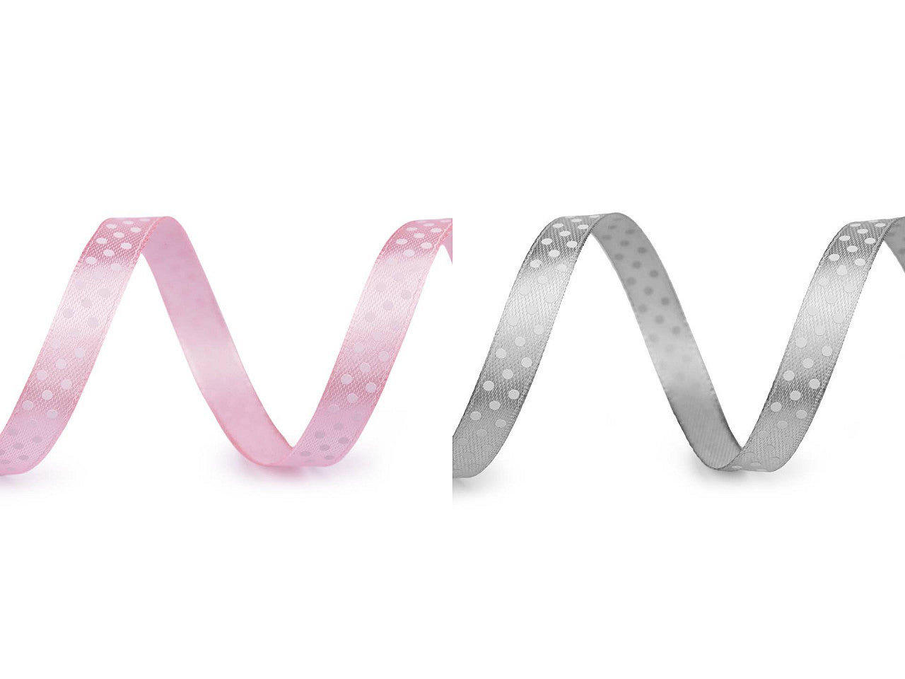 Ruban satiné à pois, largeur 10 mm