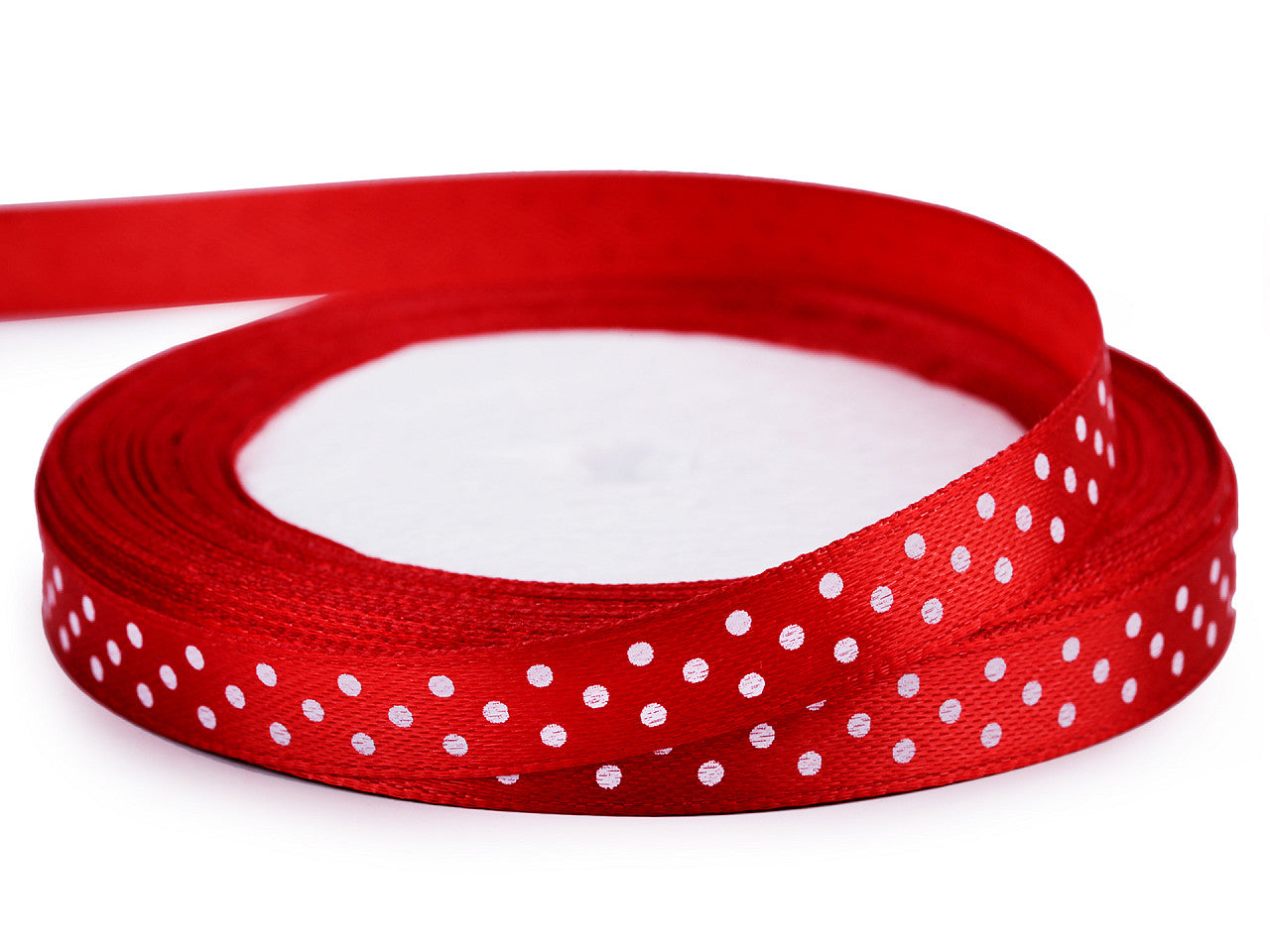 Ruban satiné à pois, largeur 10 mm