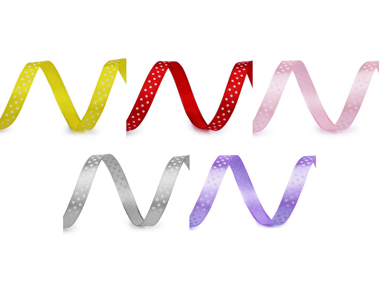 Ruban satiné à pois, largeur 10 mm