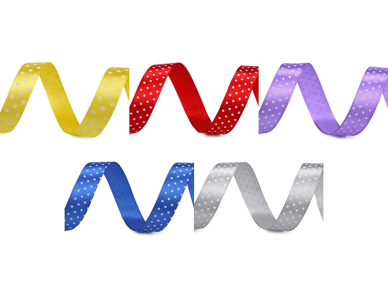 Ruban satiné à pois, largeur 15 mm