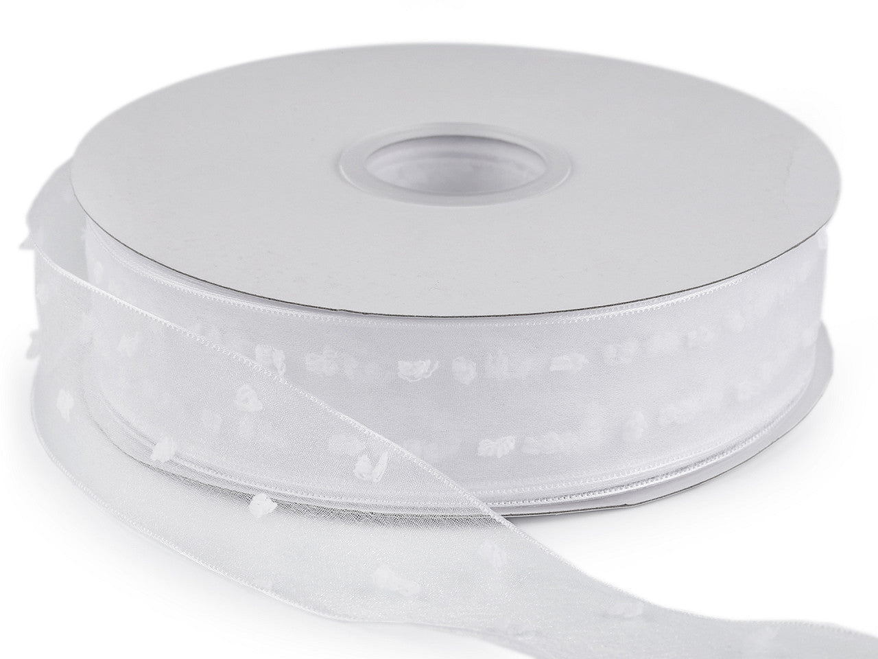 Ruban en organza avec bourgeons, largeur 40 mm