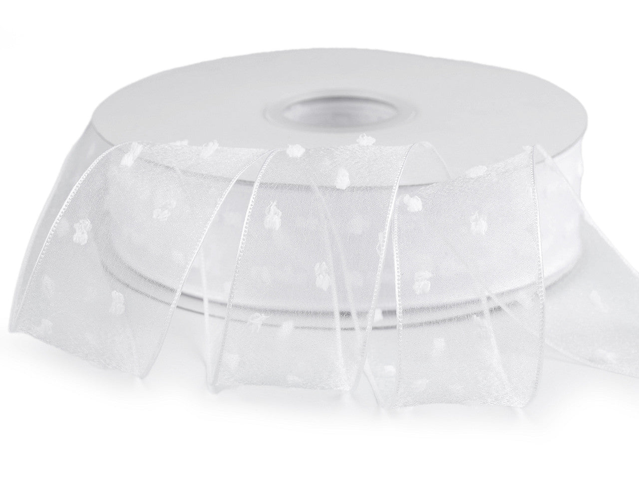 Ruban en organza avec bourgeons, largeur 40 mm