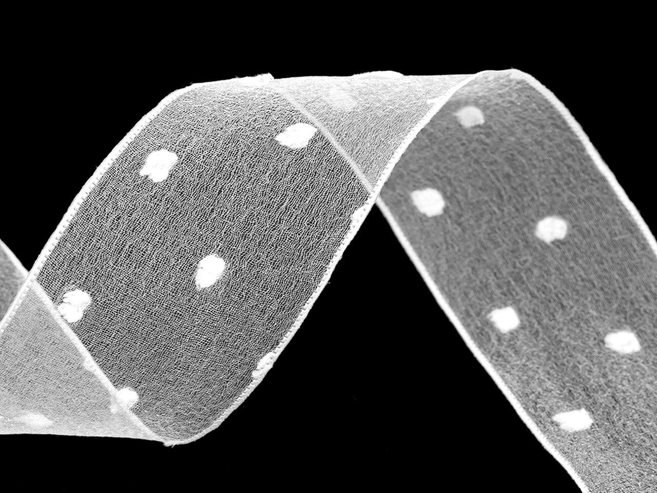 Ruban en organza avec bourgeons, largeur 40 mm