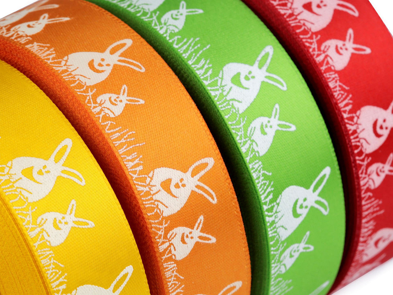 Ruban satiné de Pâques, largeur 24 mm, lapins