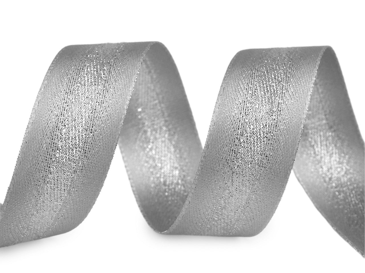 Ruban satiné avec lurex, double face, largeur 25 mm