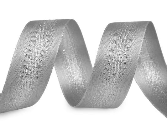 Ruban satiné avec lurex, double face, largeur 25 mm
