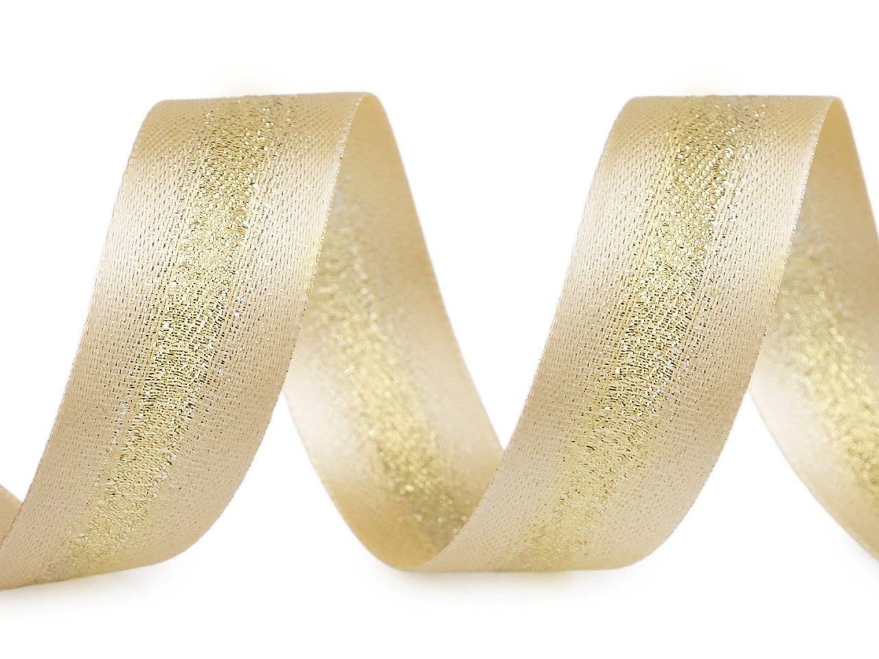 Ruban satiné avec lurex, double face, largeur 25 mm
