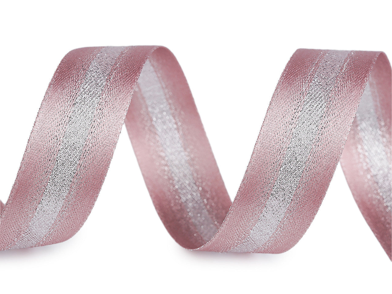 Ruban satiné avec lurex, double face, largeur 25 mm