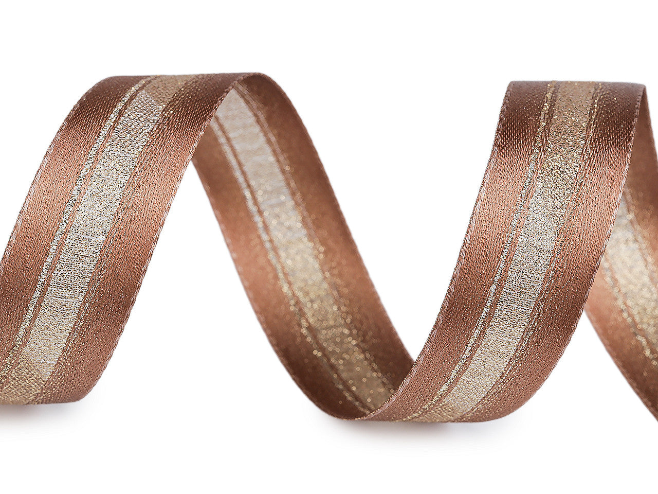 Ruban satiné avec lurex, double face, largeur 25 mm