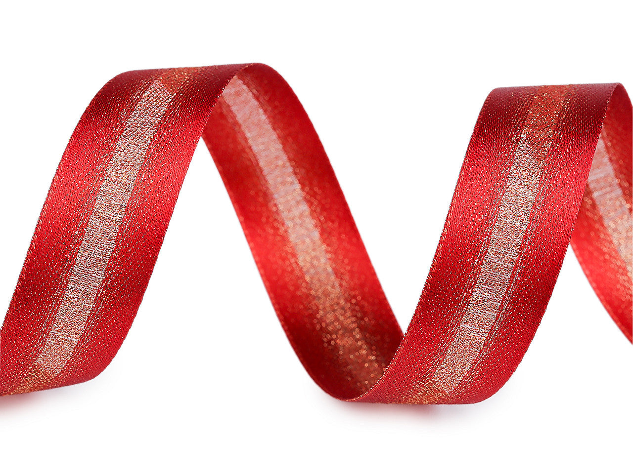 Ruban satiné avec lurex, double face, largeur 25 mm