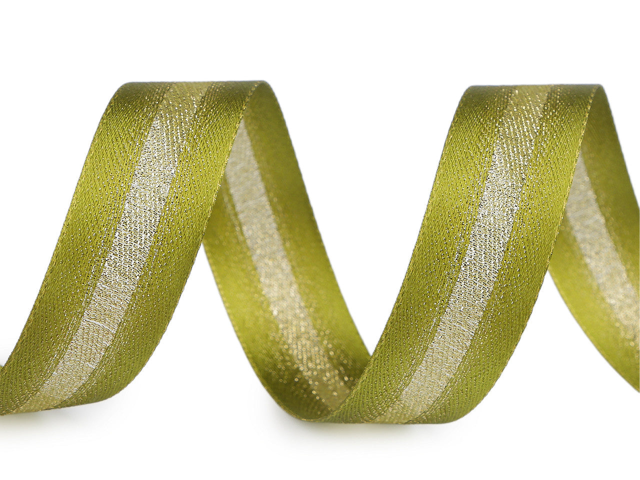 Ruban satiné avec lurex, double face, largeur 25 mm