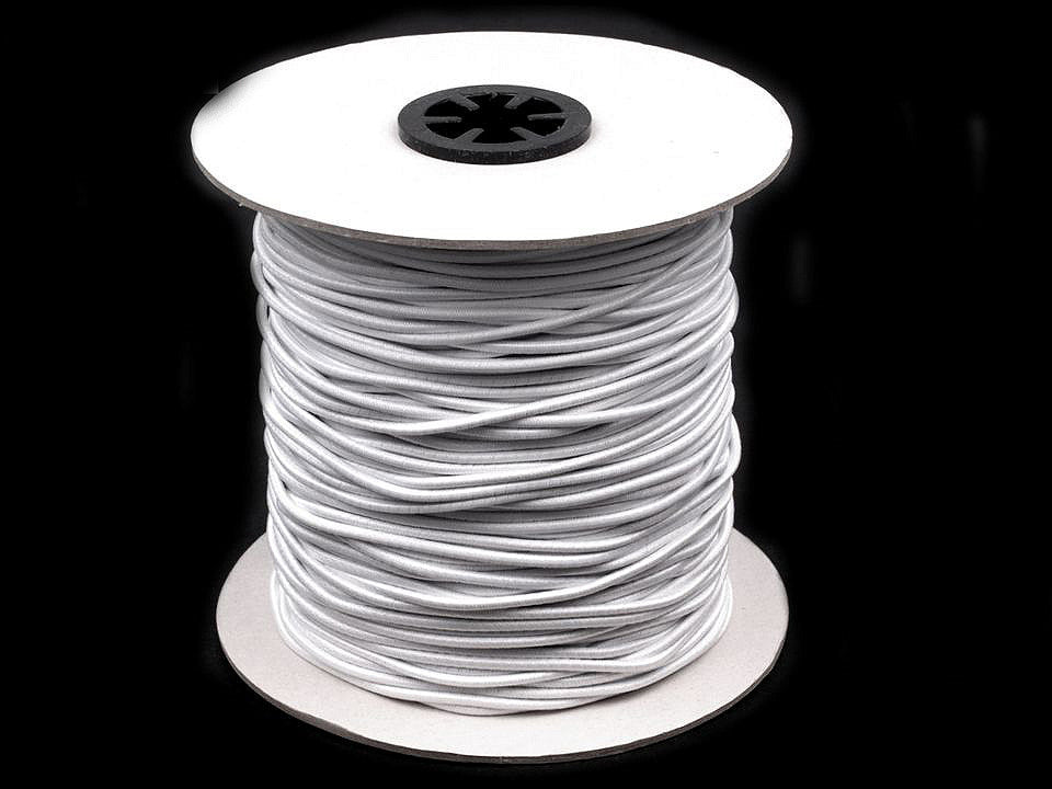 Cordon élastique rond, Ø 2 mm, FABRICATION TCHÈQUE - 100m