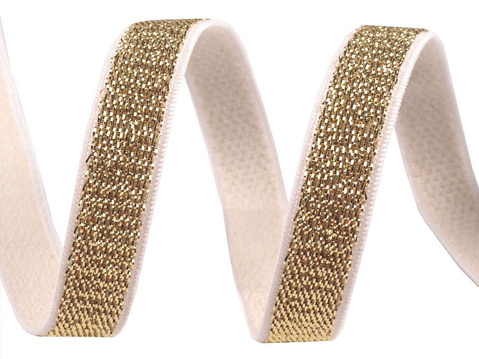Ruban élastique pour bretelles de soutien-gorge, avec lurex, largeur 10 mm