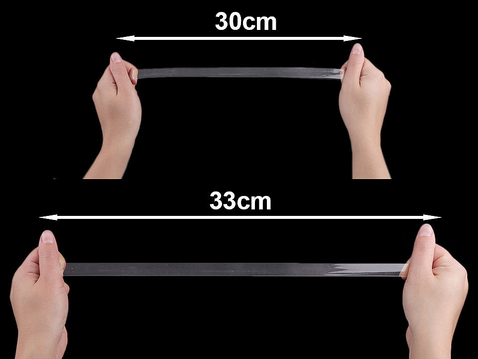 Bande élastique transparente en silicone, largeur 15 mm