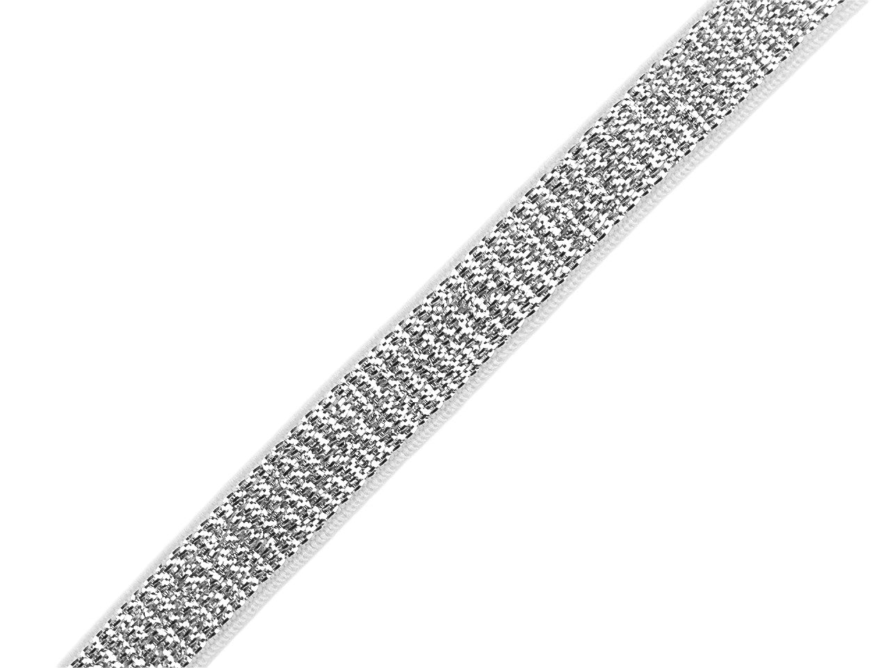 Ruban élastique pour bretelles en brocart, largeur 10 mm, avec lurex - 13.5m