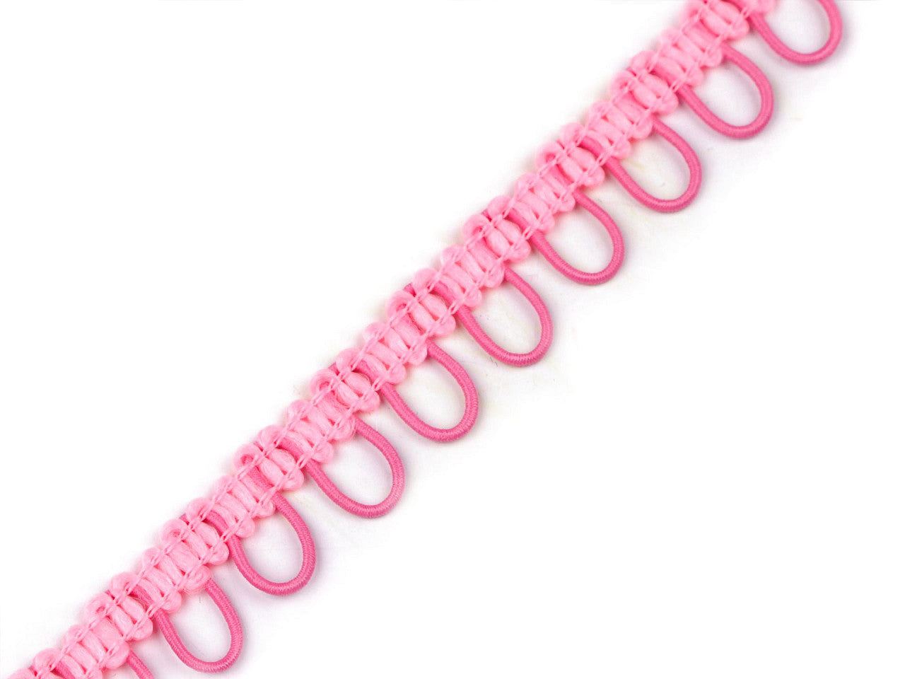 Liseré tressé avec boucles extensibles pour boutons, largeur 15 mm