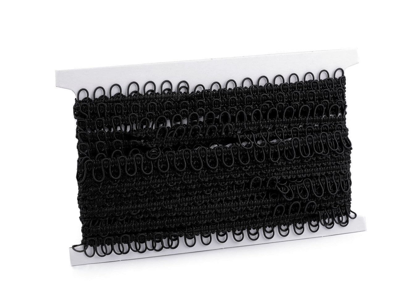 Liseré tressé avec boucles extensibles pour boutons, largeur 15 mm