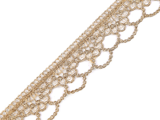 Liseré en dentelle avec lurex, largeur 30 mm