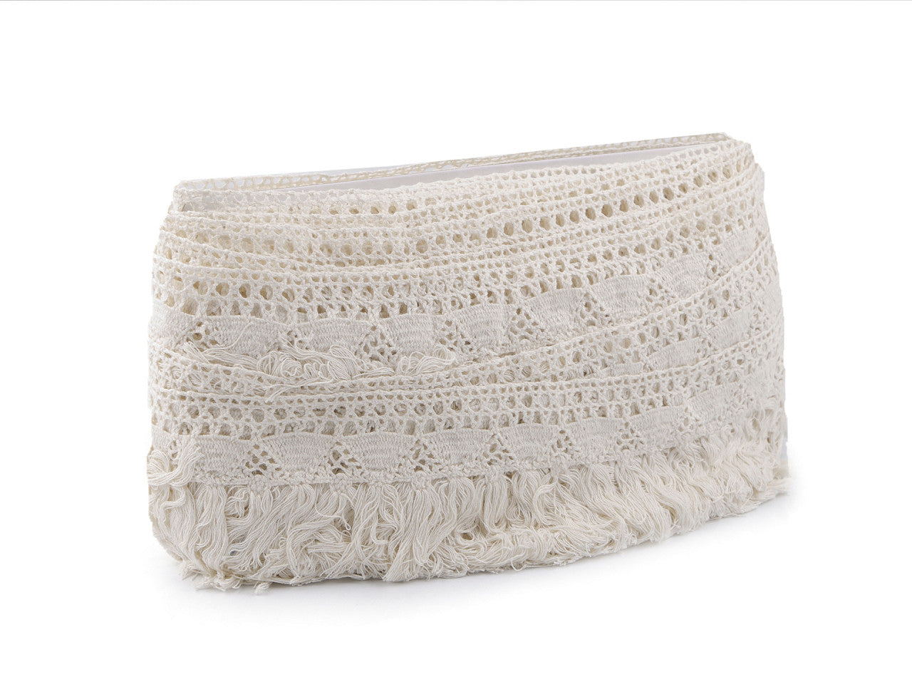 Liseré en coton à franges, dentelle, largeur 70 cm - 1m