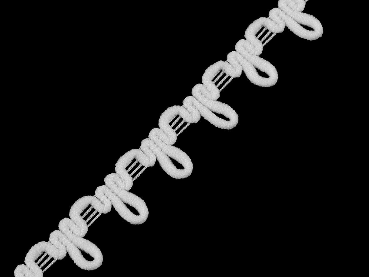 Liseré avec œillet élastique pour boutons, largeur 15 mm