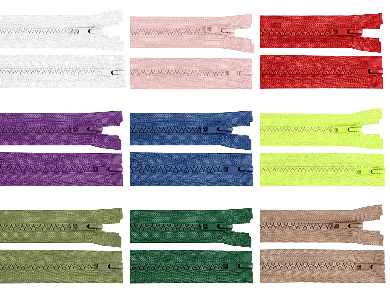 FAG bidirectionnelle en plastique No 5 séparable 2 curseurs 70cm séparable