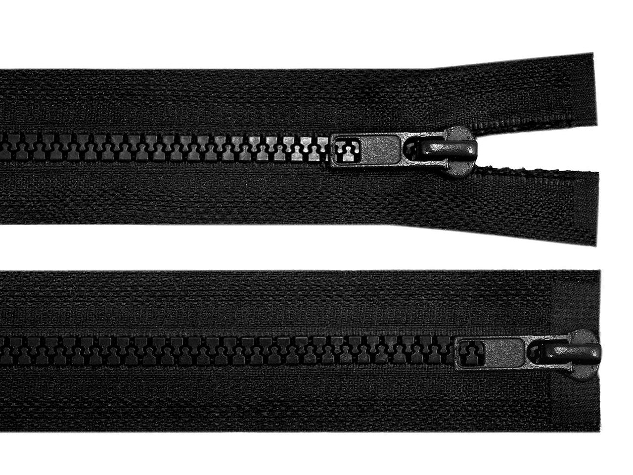 Fermeture Éclair bidirectionnelle en plastique No 5, extrémité ouverte, 2 glissières, longueur 85 cm, pour veste