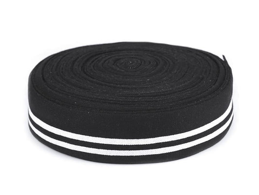 Bande de taille élastique à rayures, largeur 60 mm