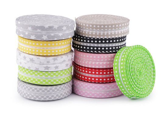 Biais en coton à pois ou rayé 20mm