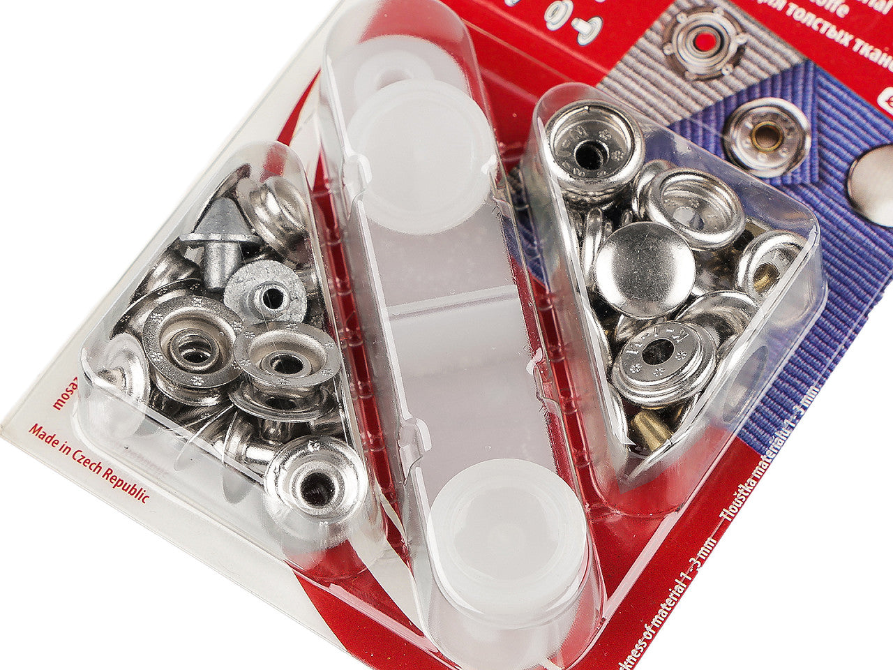 Boutons pression métalliques, Ø 13,5 mm, pour tissus épais