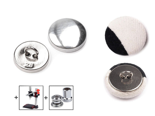 Bouton auto-couvert métallique, taille 28'