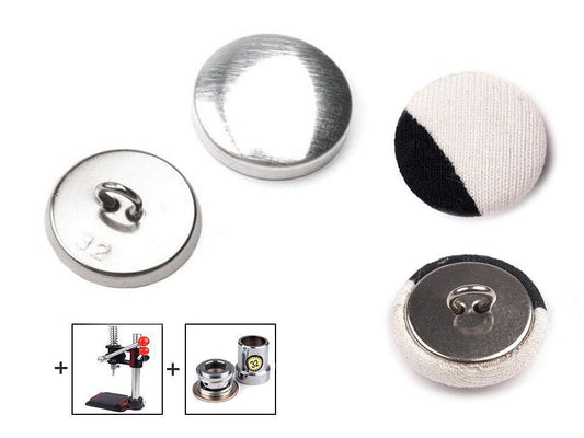 Bouton auto-couvert métallique, taille 32'