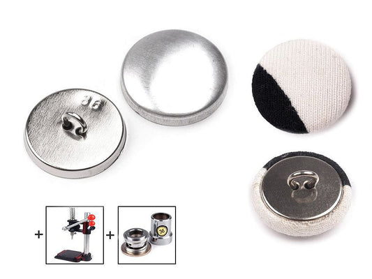 Bouton auto-couvert métallique, taille 36'