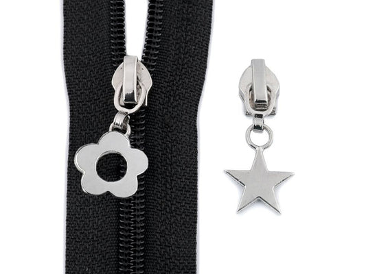 Glissière de FAG en nylon, No 5, Cœur, Étoile, Fleur