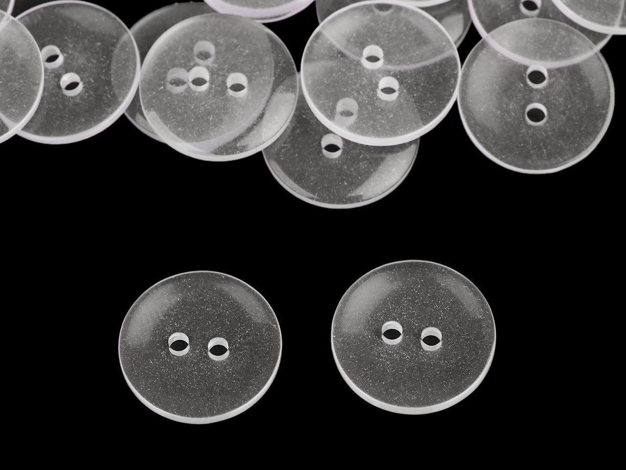 Boutons transparents, tailles 24' et 28', lavables jusqu'à 95 °C