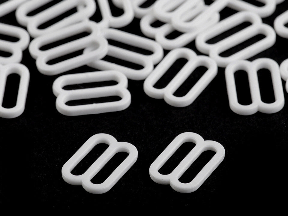 Anneau ajusteur et glissière en plastique pour bretelles de soutien-gorge, largeur 12 mm