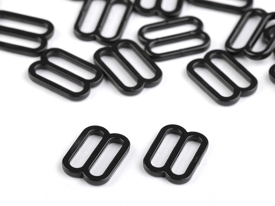 Anneau ajusteur et glissière en plastique pour bretelles de soutien-gorge, largeur 12 mm