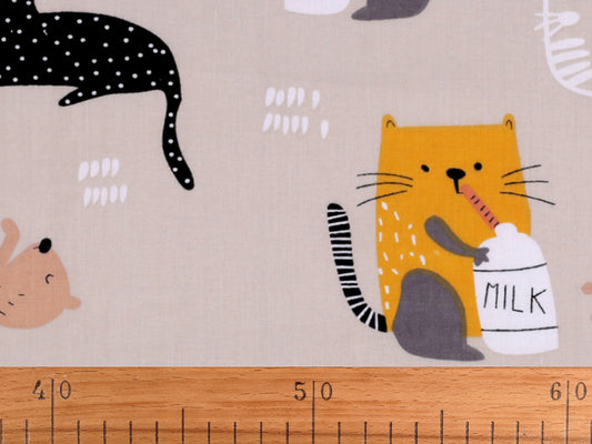 Tissu/Toile en coton Chats