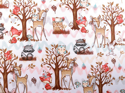 Cretonne coton oekotex, Animaux de la forêt