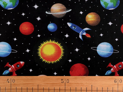 Cretonne en coton Oekotex Univers/Planètes
