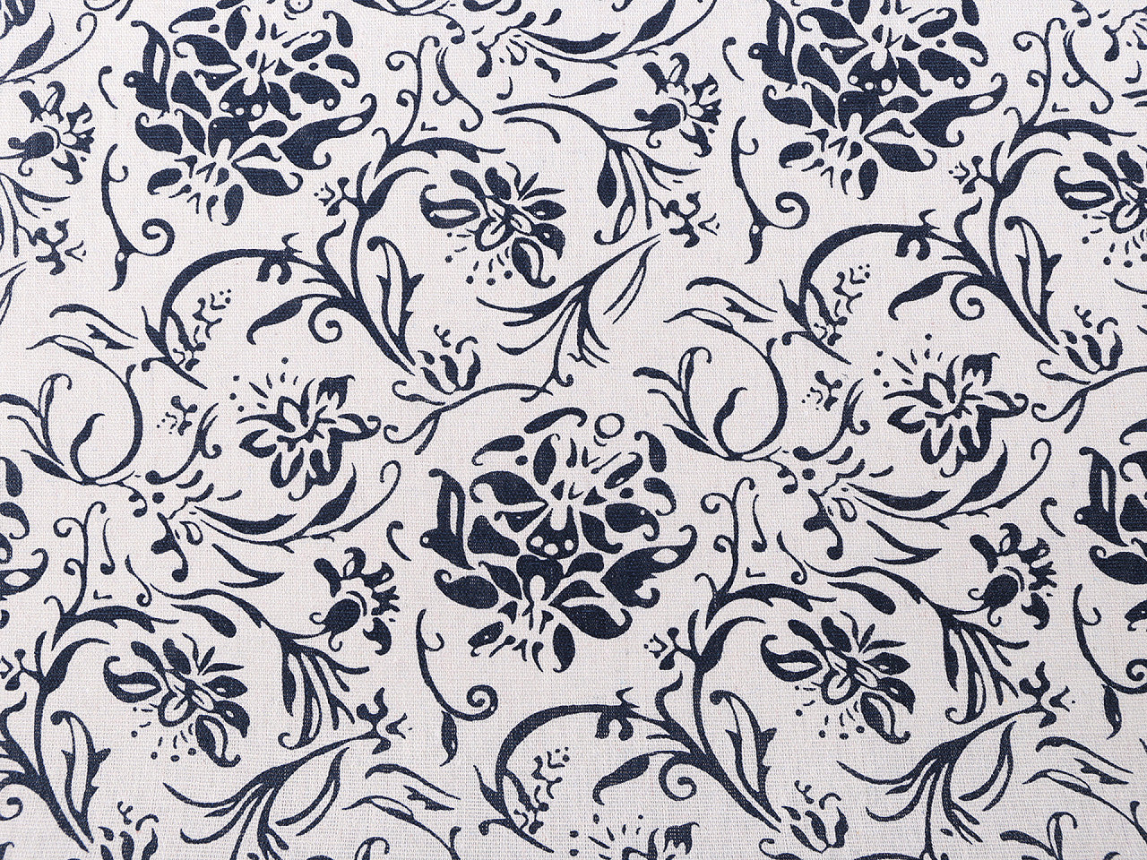 Tissu en coton/Imitation lin, épais, Fleurs - 1m