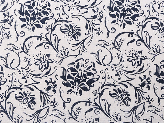 Tissu en coton/Imitation lin, épais, Fleurs - 1m