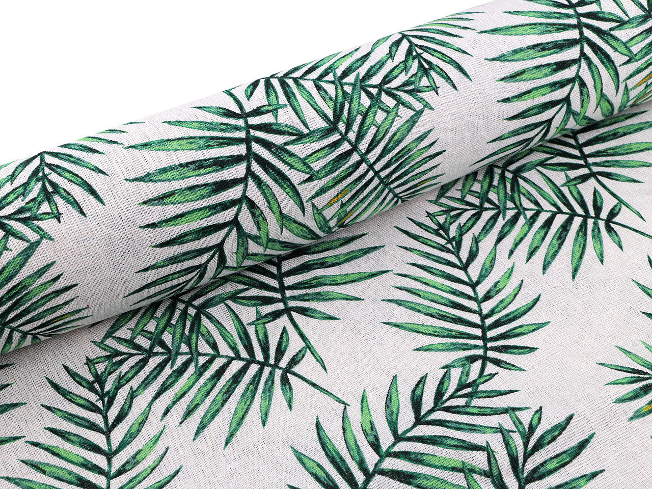 Tissu en coton/Imitation lin, épais, Feuilles