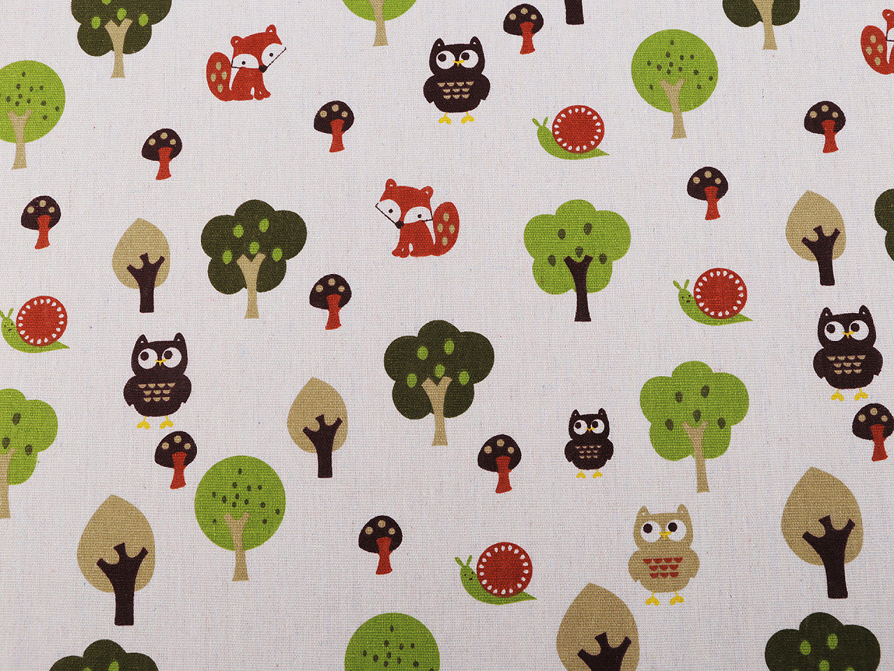 Tissu en coton/Imitation lin, épais, Animaux de la forêt