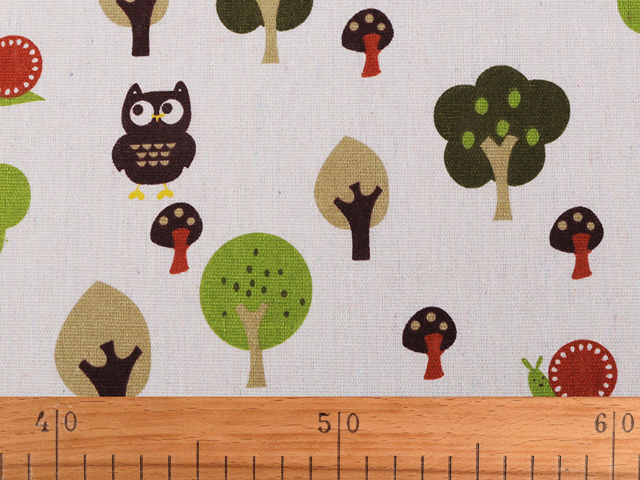 Tissu en coton/Imitation lin, épais, Animaux de la forêt