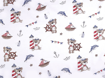 Cretonne coton oekotex Ours marin