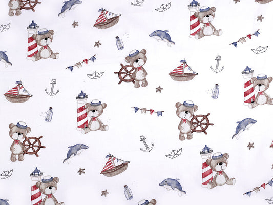 Cretonne coton oekotex Ours marin